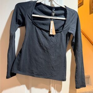 Skims Charcoal Long Sleeve Women's Top